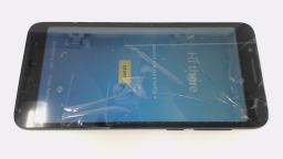 Alcatel TCL LX A502DL Cellphone (Black 16GB) Tracfone CRACKED GLAS/WORN REAR