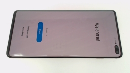 Samsung Galaxy S10+ SM-G975U1 Cellphone (White 512GB) AT&T CRACKED REAR