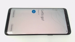Samsung Galaxy S9 SM-G960U Cellphone (Black 64GB) T-Mobile CRACKED GLAS & BURN
