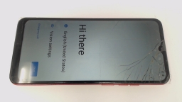 Vortex CG65 Red 64GB Unknown Carrier DS CRACKED GLAS/BROWN STAINS/SPIT REAR