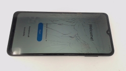 Samsung Galaxy A12 SM-A125U (Black 32GB) MetroPCS CRACKED GLAS/BROWN STAINS