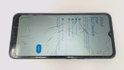 Blu View Speed 5G B1550VL (Blue 64GB) Tracfone CRACKED GLAS/BROWN STAINS