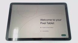 Google Pixel Tablet GTU8P 10.95" Tablet (Gray 128GB) Wifi BUBBLES ALONG LEFT