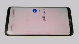 Samsung Galaxy S9 SM-G960U (Black 64GB) T-Mobile CRACKED GLAS/BURN