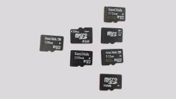 Lot of 7 -MEGABITE TINY STORAGE MicroSD Memory Cards 1-128MB 2-256MB 4-512MB