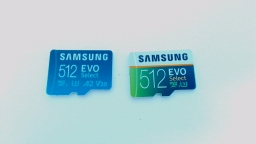 LOT OF 2 - 512GB Samsung MicroSD Memory Cards