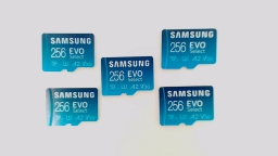 Lot of 5 - 256GB SanDisk Evo Select (Blue) Micro SD Memory Cards