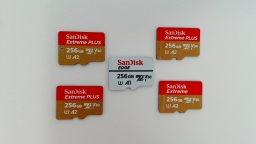 Lot of 5 - 256GB SanDisk Micro SD Memory Cards