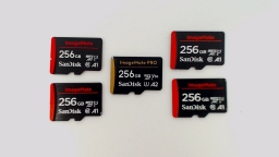 Lot of 5 - 256GB SanDisk MicroSD Memory Cards