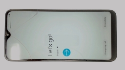 Samsung Galaxy A10e SM-A102U (Gray 32GB 2GB) MetroPCS CRACKED GLAS BROWN LCD