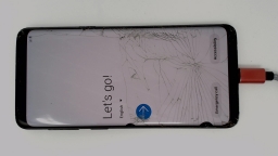 Samsung Galaxy S9 SM-G960U (Black 64GB 4GB) Verizon CRACKED BROWNING SPOTS