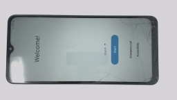 Samsung Galaxy A12 SM-S127DL Cellphone (Black 32GB 3GB) Tracfone CRACKED GLAS