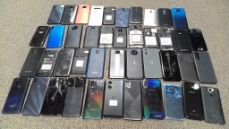 Lot of 43 Non-Working Mixed Brand Smartphones with Various Problems