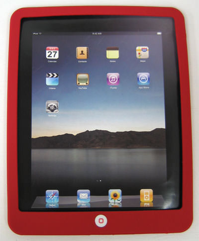 ipad silicon case red