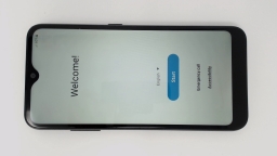 Samsung Galaxy A01 SM-S111DL (Black 16GB 2GB) Tracfone BROWN LCD CRACKED GLAS