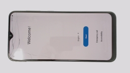 Samsung Galaxy A20 SM-A205U (Gray 32GB 3GB) Verizon CRACKED GLAS BROWN LCD