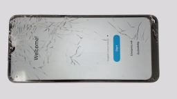 Samsung Galaxy A03s SM-A037U (Black 32GB 3GB) Boost CRACKED GLAS BROWN LCD