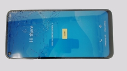 TCL 10L T770B Cellphone (Blue 64GB 6GB) Unlocked CRACKED GLAS