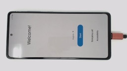 Samsung Galaxy S20 FE 5G SM-G781U (Blue 128GB 6GB) T-Mobile CRACKED GLAS BURN