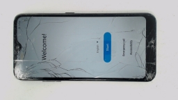 Samsung Galaxy A01 SM-S111DL Cellphone (Black 16GB 2GB) Tracfone CRACKED