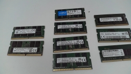 Lot of 9 16GB PC4 DDR4 SODIMM Laptop Memory Ram Mixed Brand And Speeds