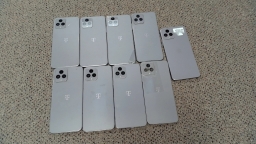 Lot of 9 Non-Working REVVL 6X 5G TMRV065G T-Mobile Cell Phones for Parts 