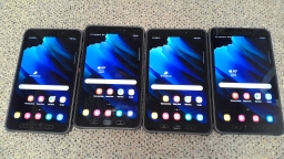 Lot of 4 Samsung SM-T557U Cellular SM-T570 Wifi Galaxy Active3 3 Tablets