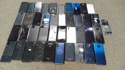 Lot of 41 Non-Working Mixed Brand Smartphones with Bad LCD
