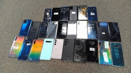 Lot of 26 Non-Working High End Samsung Galaxy Smartphones with Bad LCD