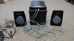 Microsoft Digital Sound System 80 Computer Speaker & Subwoofer System Working