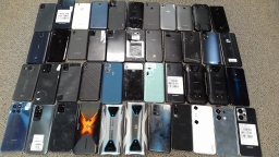 Lot of 44 Non-Working Mixed Brand Smartphones Various Issues for Parts