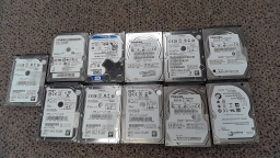 Lot of 11 750GB 2.5" SATA Laptop Hard Drives Various Brands and Speeds