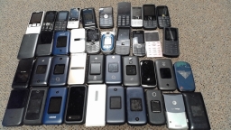 Lot of 40 Untested Classic Flip and Keypad Phones Mixed Brands